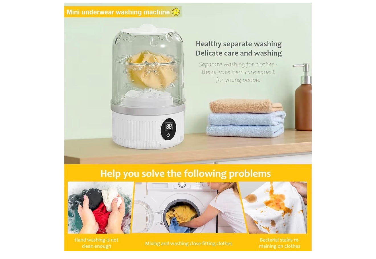 MiniWash™ Portable Delicate Laundry Washer